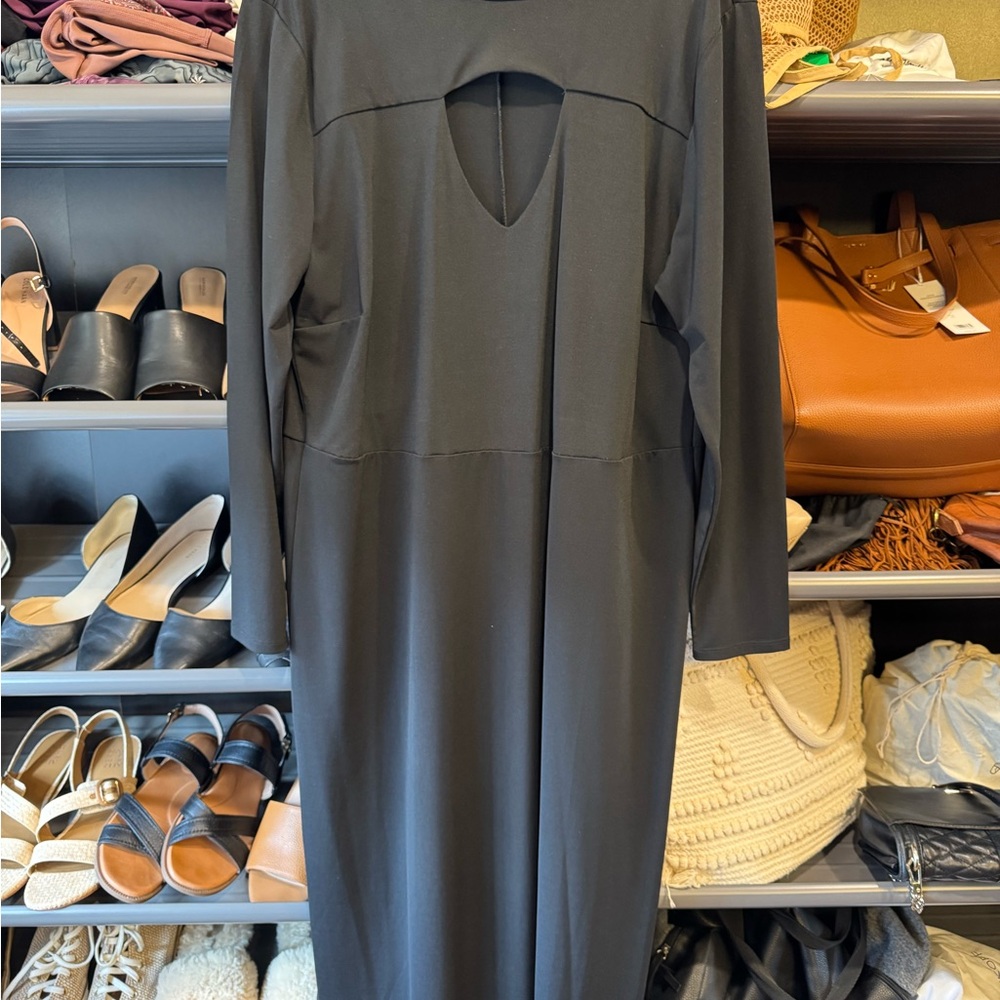 LIKE NEW! Eloquii Black Cutout Long Sleeve Dress